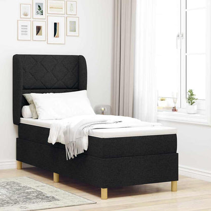 Boxspringbett mit Kopfteil Schwarz 200 x 80 cm Stoff