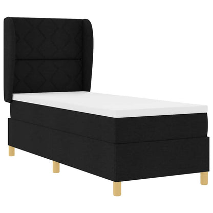 Boxspringbett mit Kopfteil Schwarz 200 x 80 cm Stoff