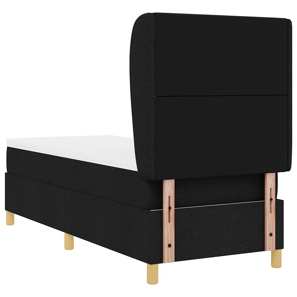 Boxspringbett mit Kopfteil Schwarz 200 x 80 cm Stoff