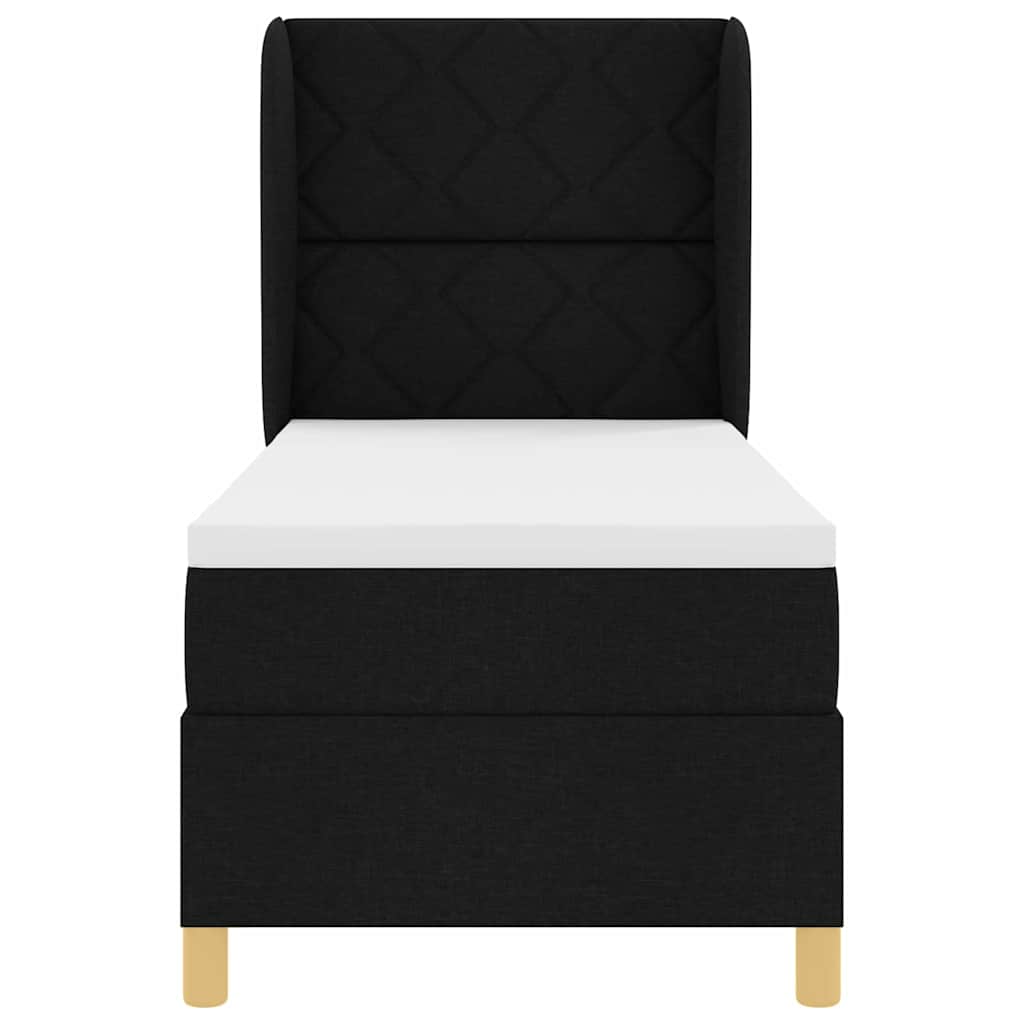 Boxspringbett mit Kopfteil Schwarz 200 x 80 cm Stoff