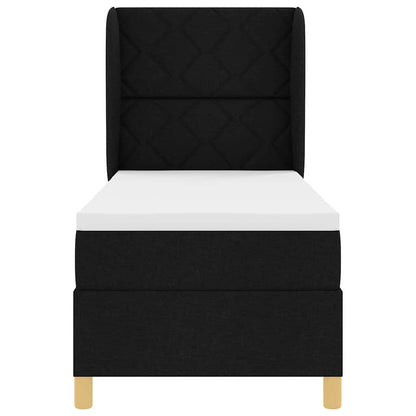 Boxspringbett mit Kopfteil Schwarz 200 x 80 cm Stoff