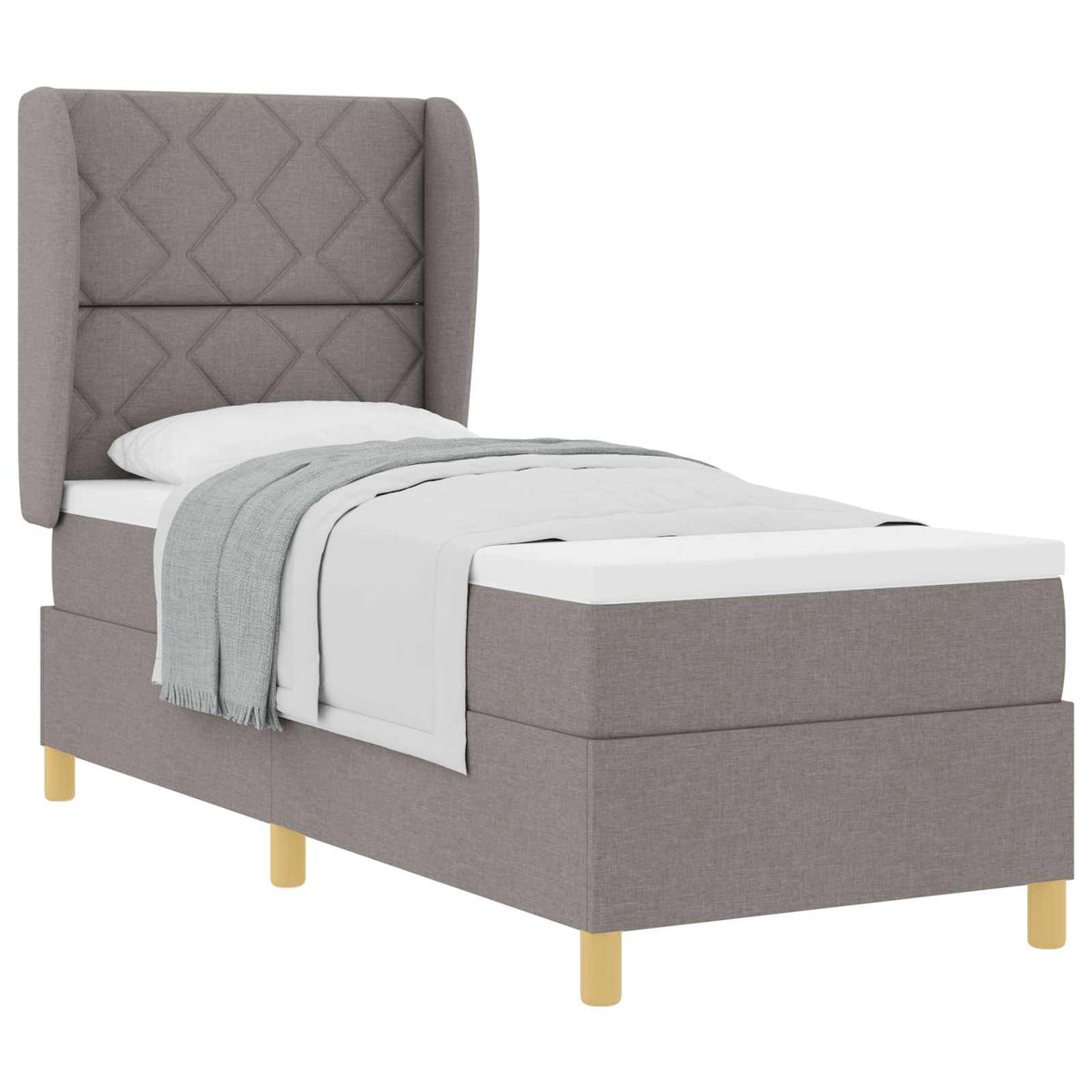 Boxspringbett mit Kopfteil Taupe 200 x 80 cm Stoff