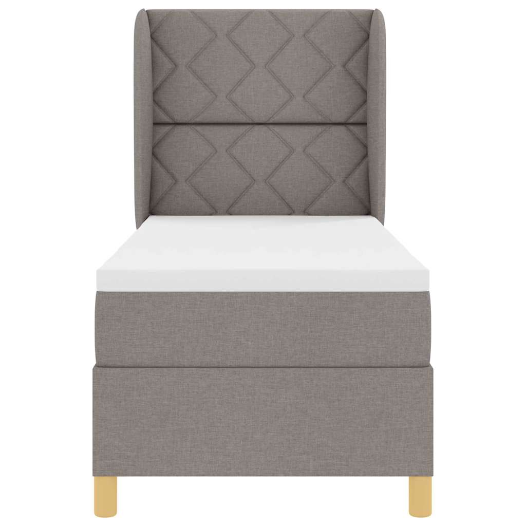 Boxspringbett mit Kopfteil Taupe 200 x 80 cm Stoff
