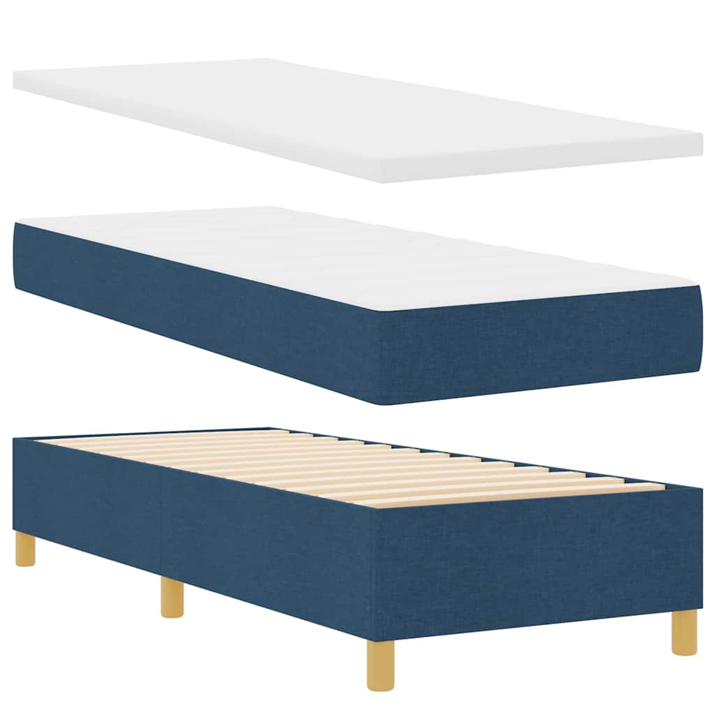 Boxspringbett mit Kopfteil Blau 200 x 80 cm Stoff