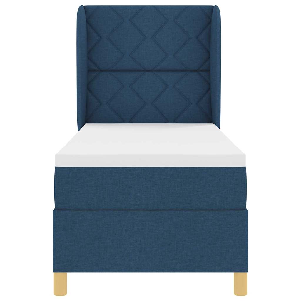 Boxspringbett mit Kopfteil Blau 200 x 80 cm Stoff
