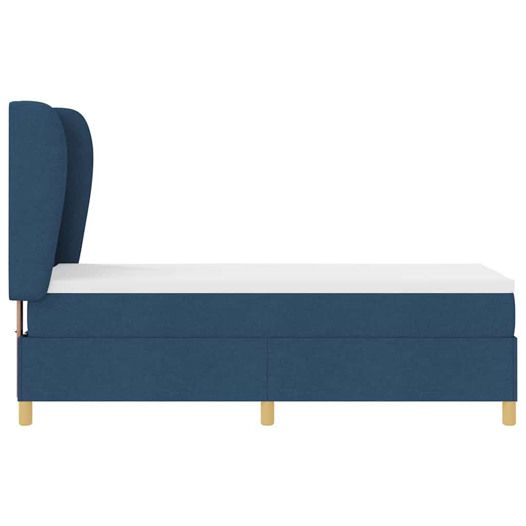 Boxspringbett mit Kopfteil Blau 200 x 80 cm Stoff