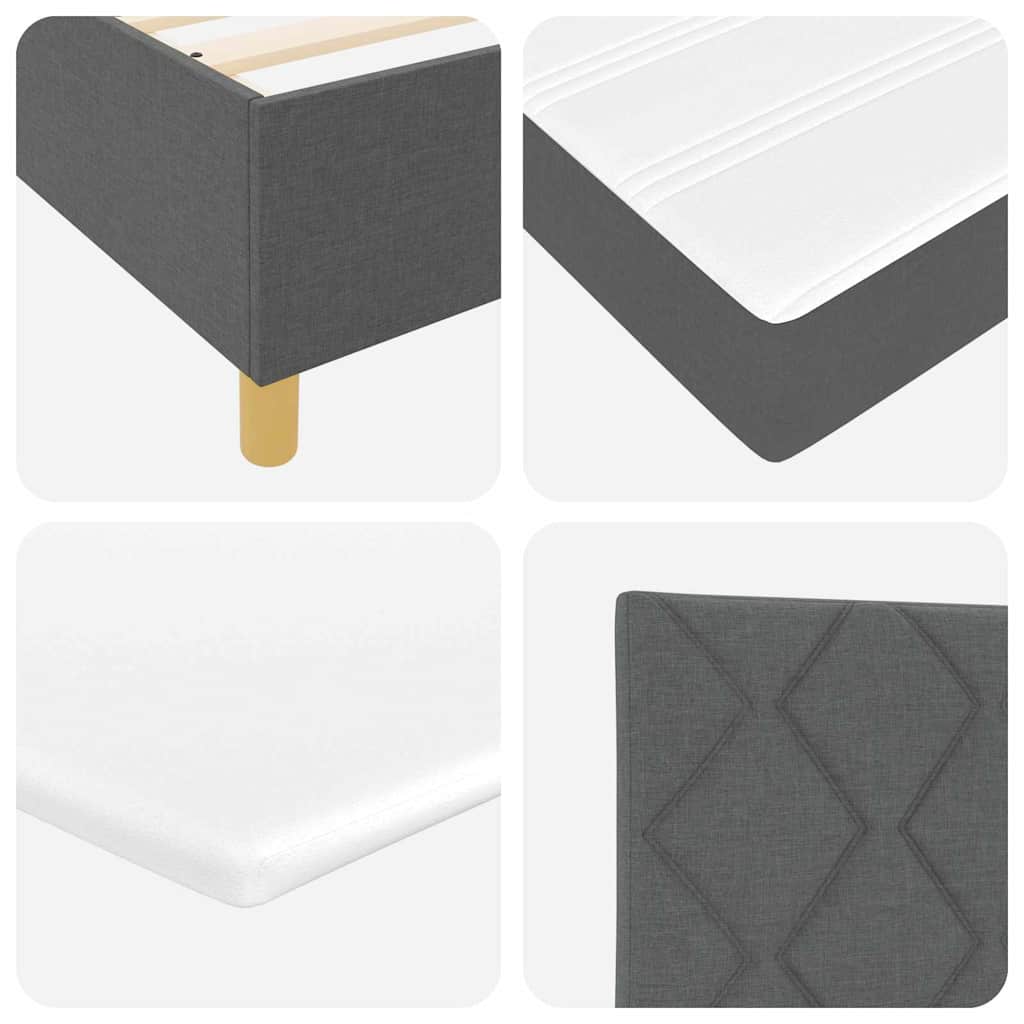 Boxspringbett mit Kopfteil Dunkelgrau 200 x 100 cm Stoff