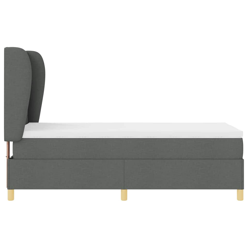 Boxspringbett mit Kopfteil Dunkelgrau 200 x 100 cm Stoff