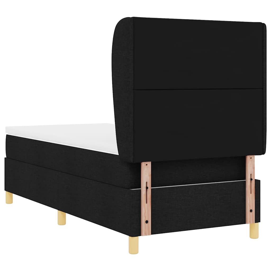 Boxspringbett mit Kopfteil Schwarz 200 x 100 cm Stoff