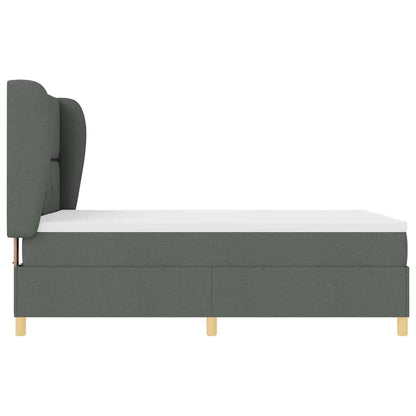 Boxspringbett mit Kopfteil Dunkelgrau 200 x 140 cm Stoff
