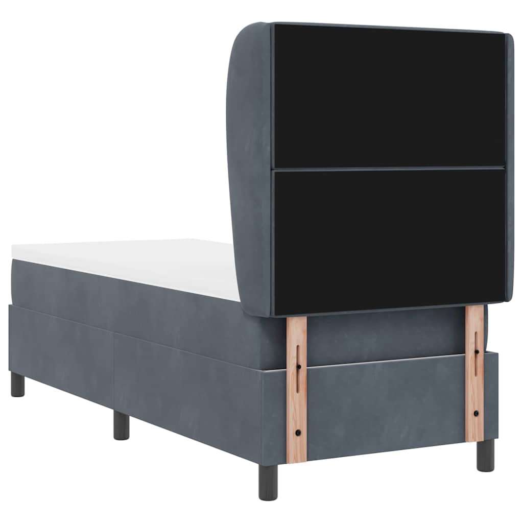 Boxspringbett mit Kissen Dunkelgrau 200 x 80 cm Samt