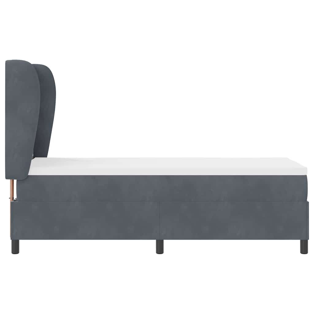 Boxspringbett mit Kissen Dunkelgrau 200 x 80 cm Samt
