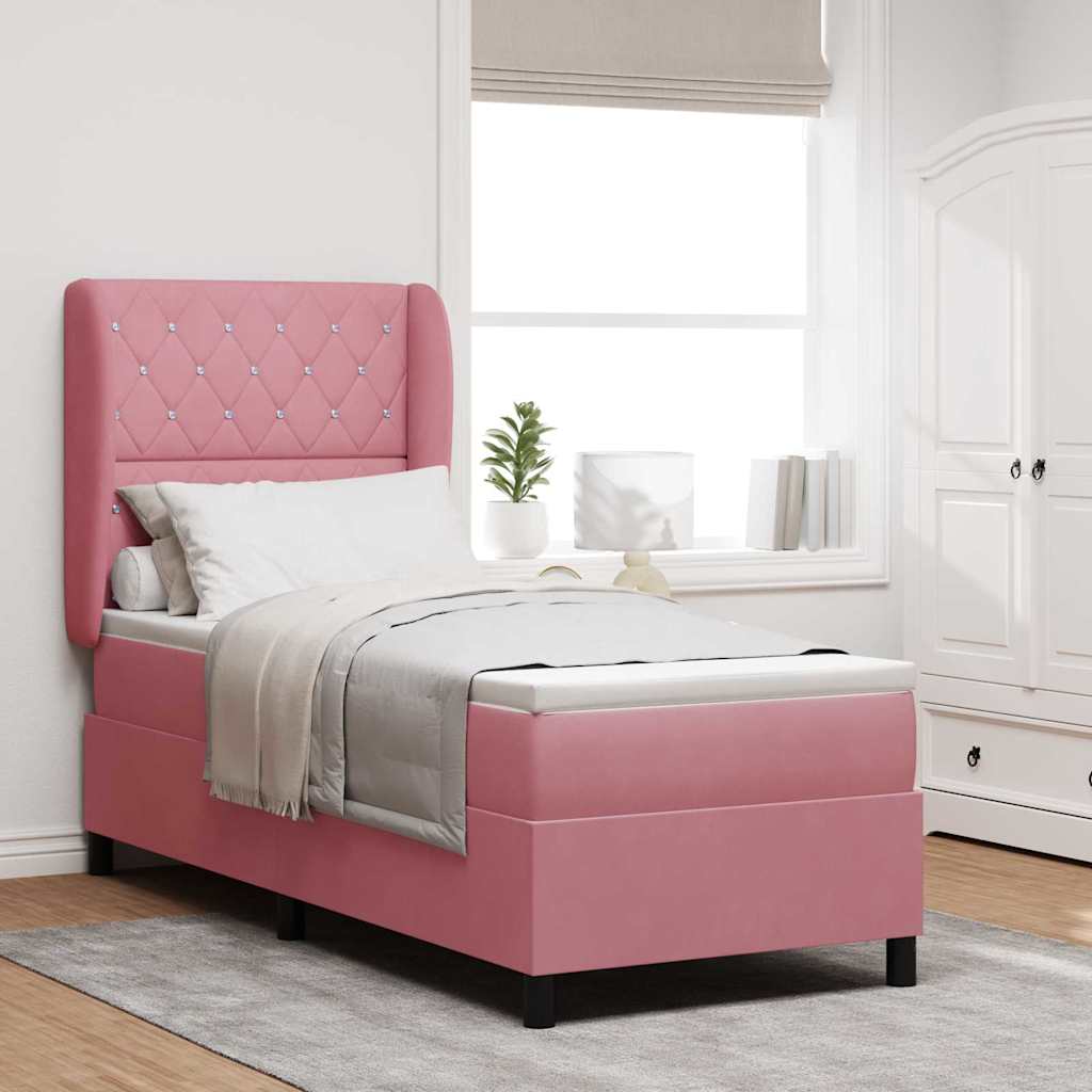 Boxspringbett mit Matratze mit Kopfteil Rosa 200 x 80 cm Samt