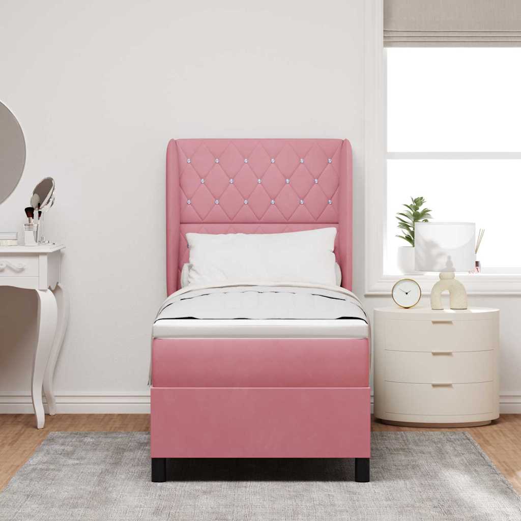 Boxspringbett mit Matratze mit Kopfteil Rosa 200 x 80 cm Samt