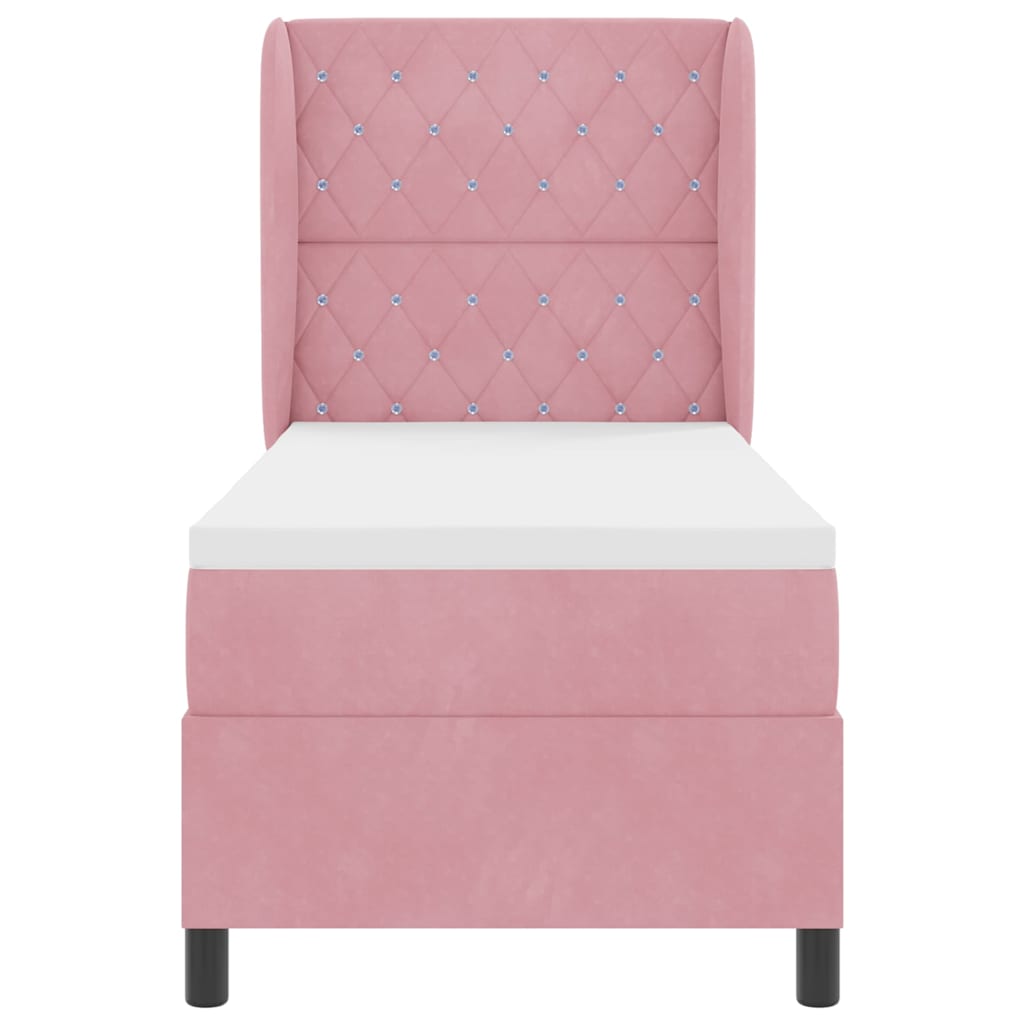 Boxspringbett mit Matratze mit Kopfteil Rosa 200 x 80 cm Samt