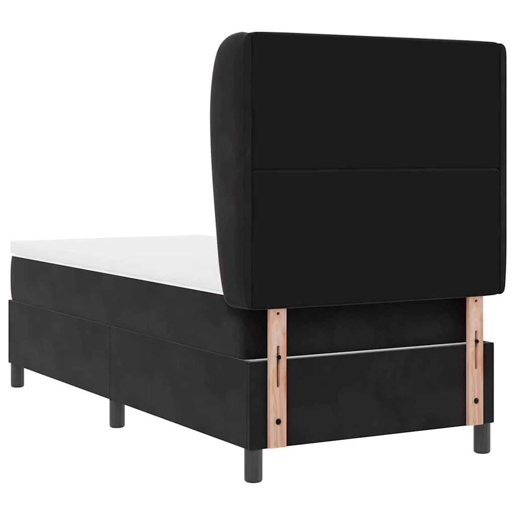 Boxspringbett mit Matratze Schwarz 90 x 190 cm Samt