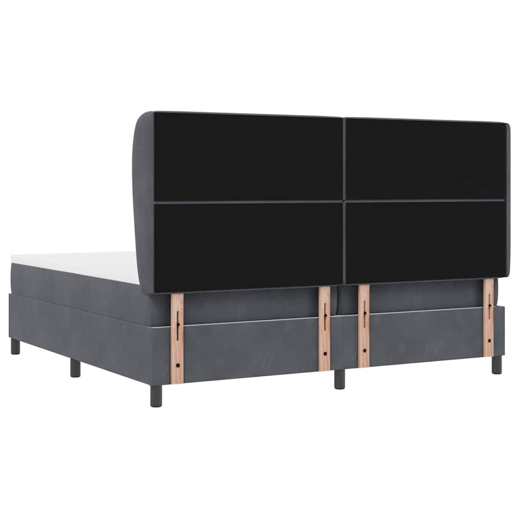 Boxspringbett mit Matratze Dunkelgrau 200 x 200 cm Samt