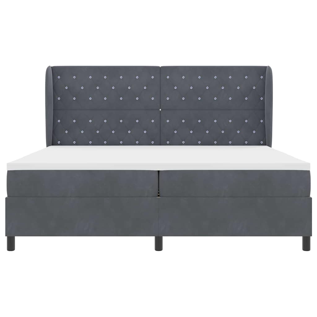 Boxspringbett mit Matratze Dunkelgrau 200 x 200 cm Samt