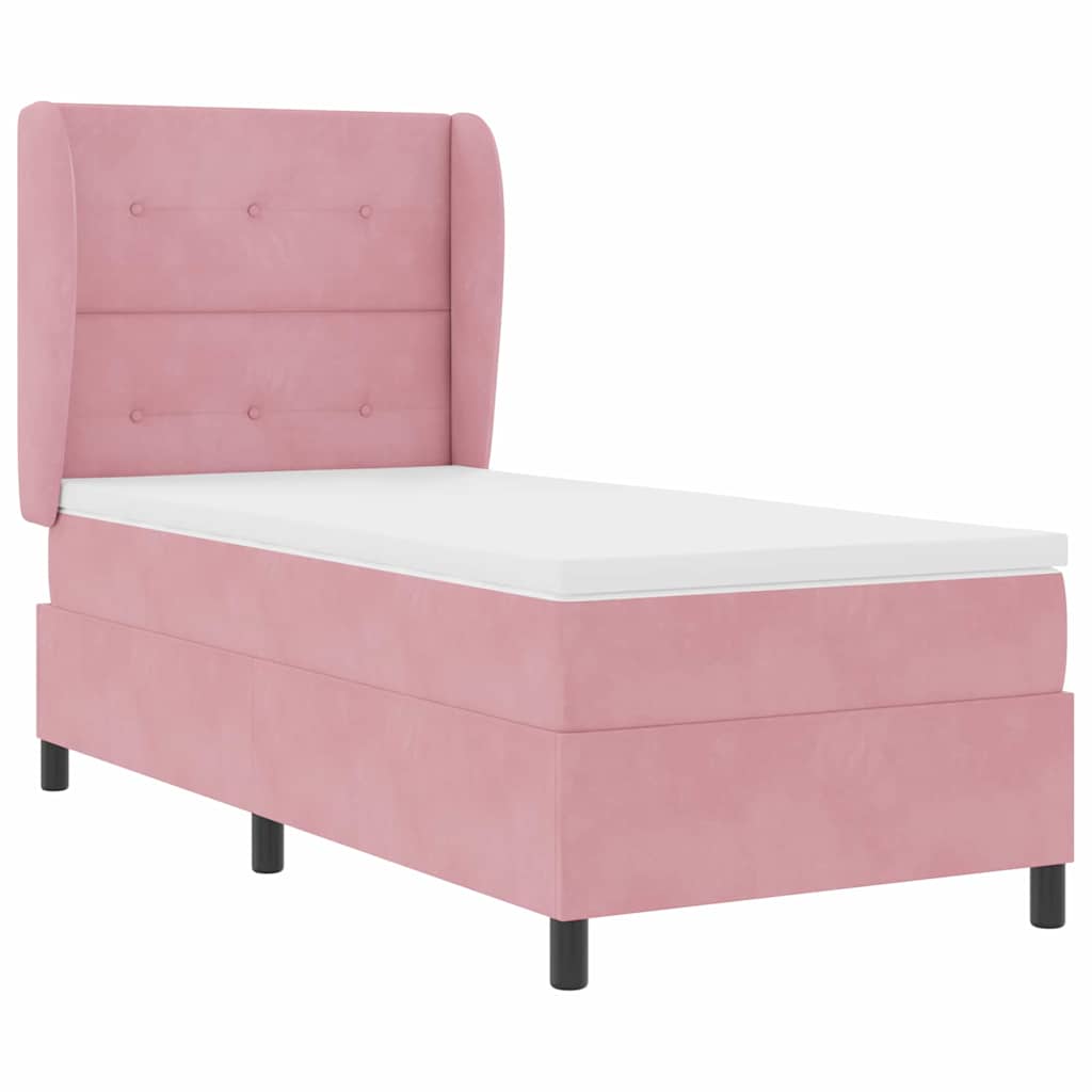 Boxspringbett mit Kopfteil Rosa 190 x 90 cm Samt