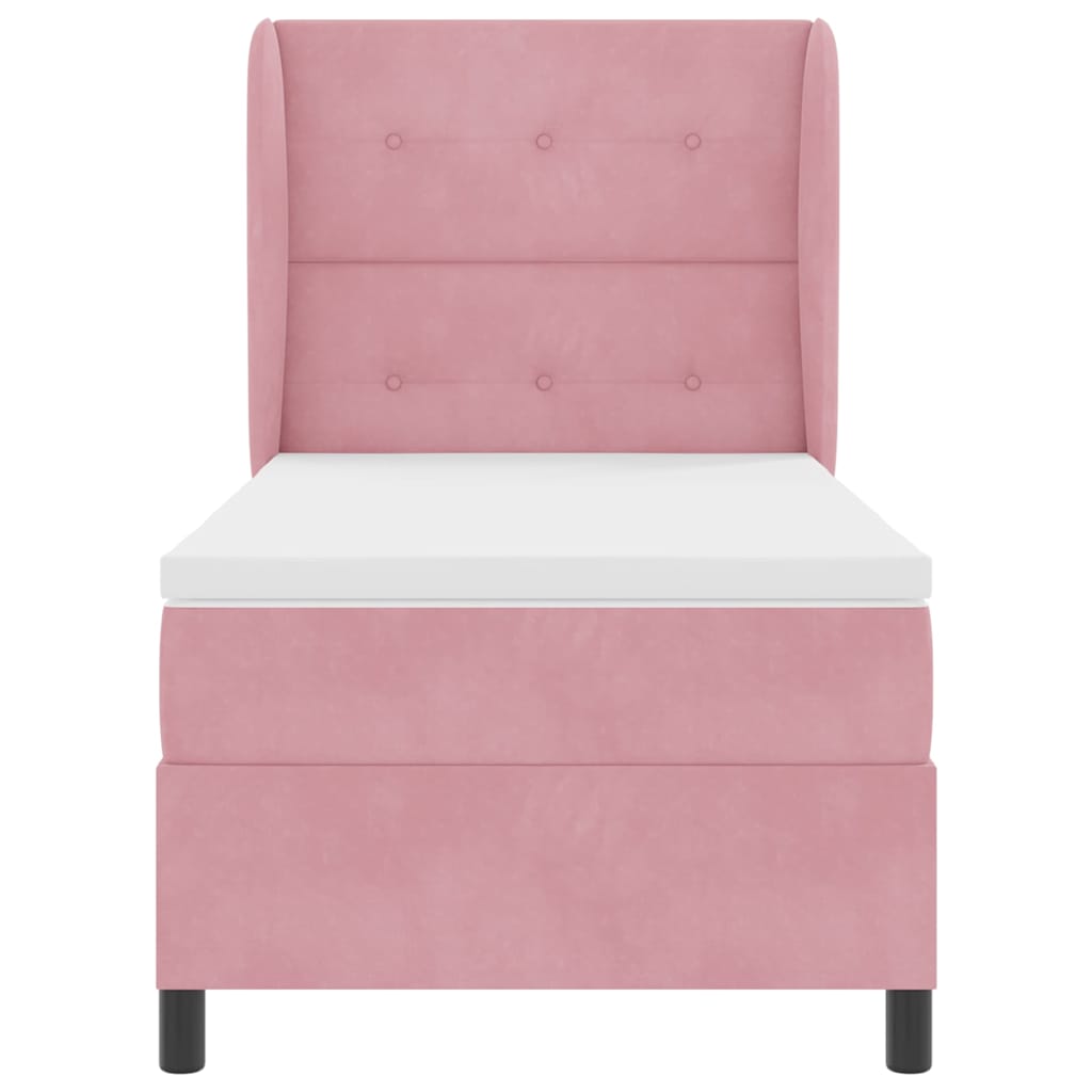 Boxspringbett mit Kopfteil Rosa 190 x 90 cm Samt