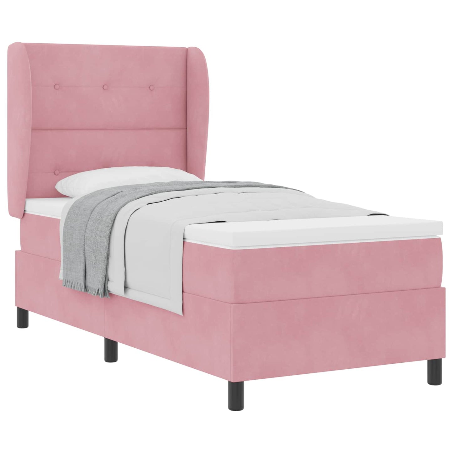 Boxspringbett mit Kopfteil Rosa 200 x 90 cm Samt