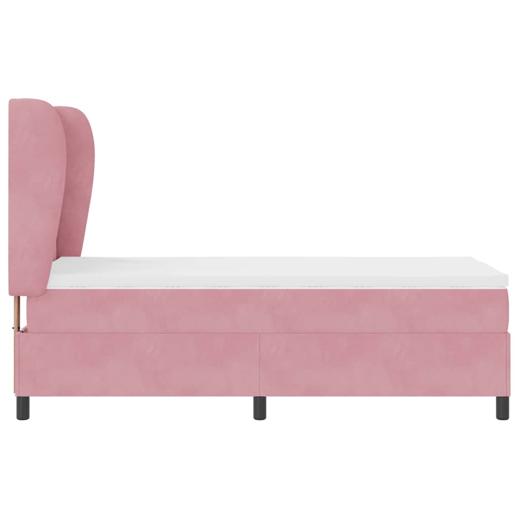 Boxspringbett mit Kopfteil Rosa 200 x 90 cm Samt