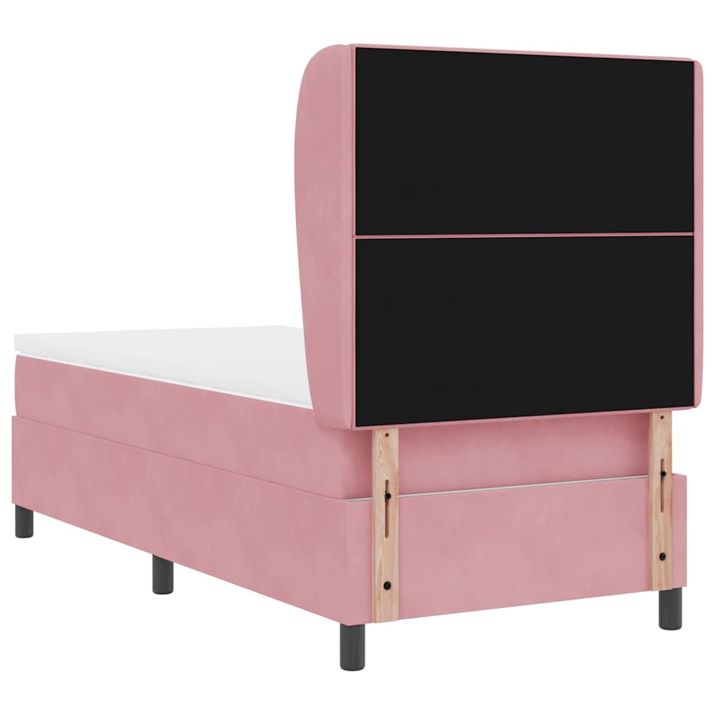 Boxspringbett mit Kopfteil Rosa 200 x 100 cm Samt