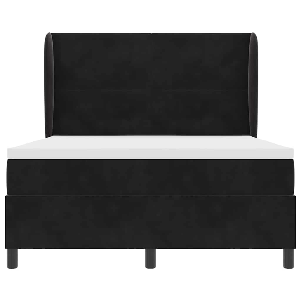 Boxspringbett mit Kopfteil Schwarz 200 x 140 cm Samt