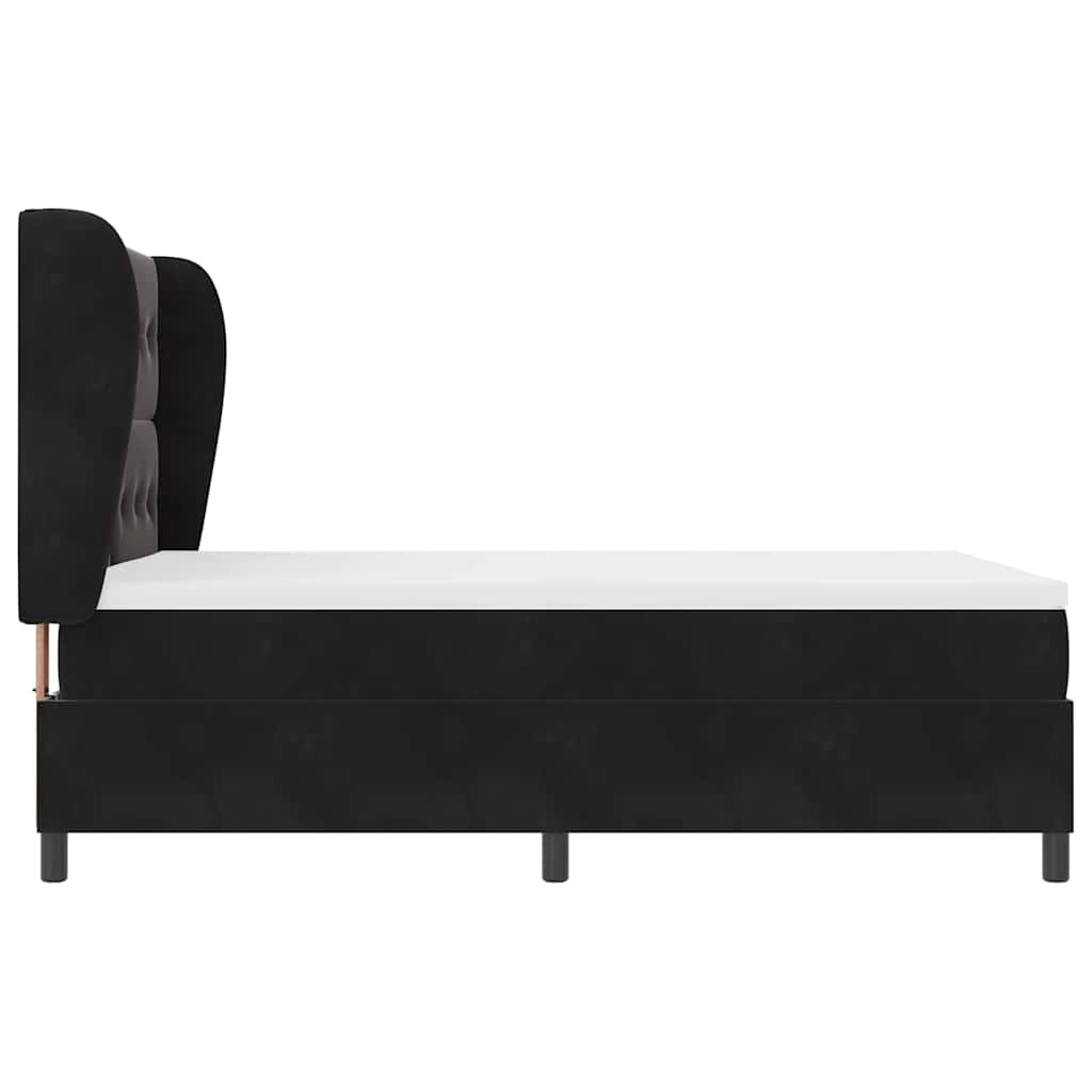 Boxspringbett mit Kopfteil Schwarz 200 x 140 cm Samt