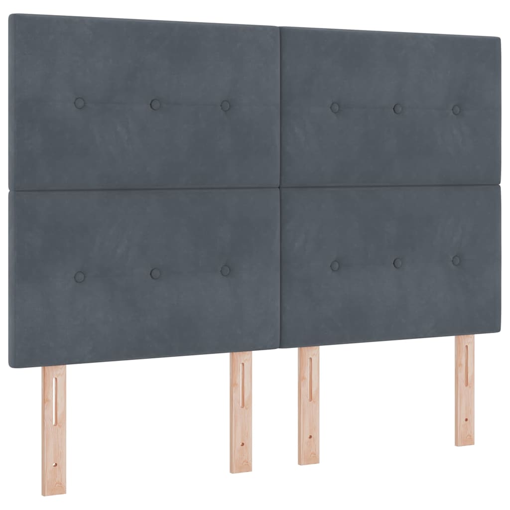Boxspringbett mit Kopfteil Dunkelgrau 200 x 160 cm Samt