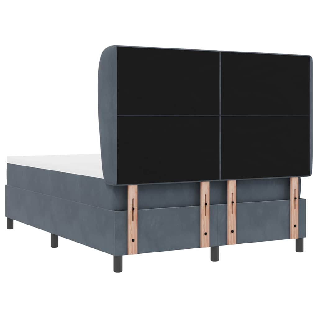 Boxspringbett mit Kopfteil Dunkelgrau 200 x 160 cm Samt