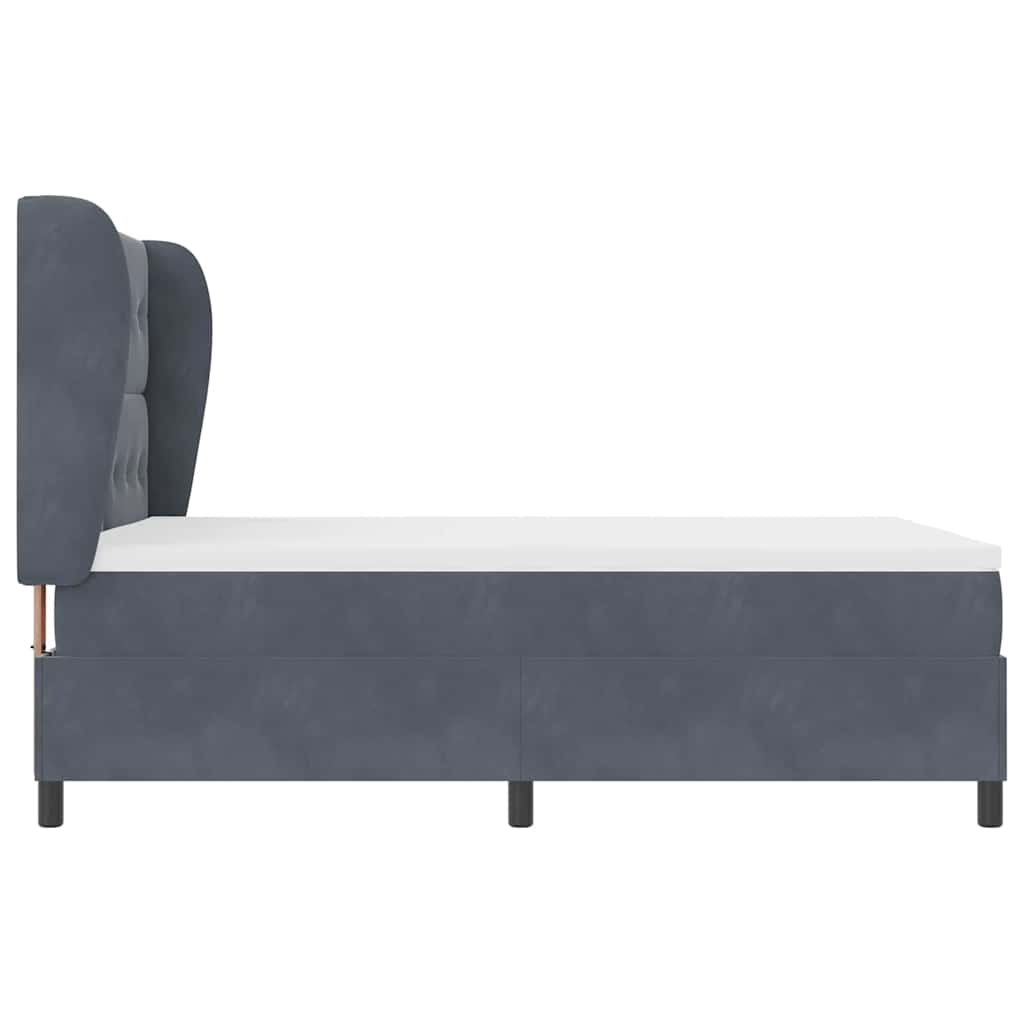 Boxspringbett mit Kopfteil Dunkelgrau 200 x 160 cm Samt