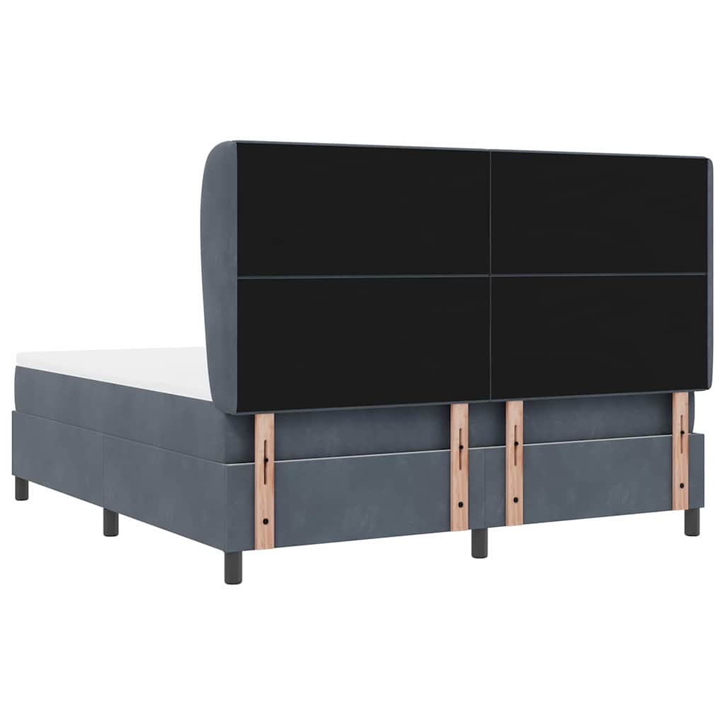 Boxspringbett mit Kissen Dunkelgrau 200 x 180 cm Samt