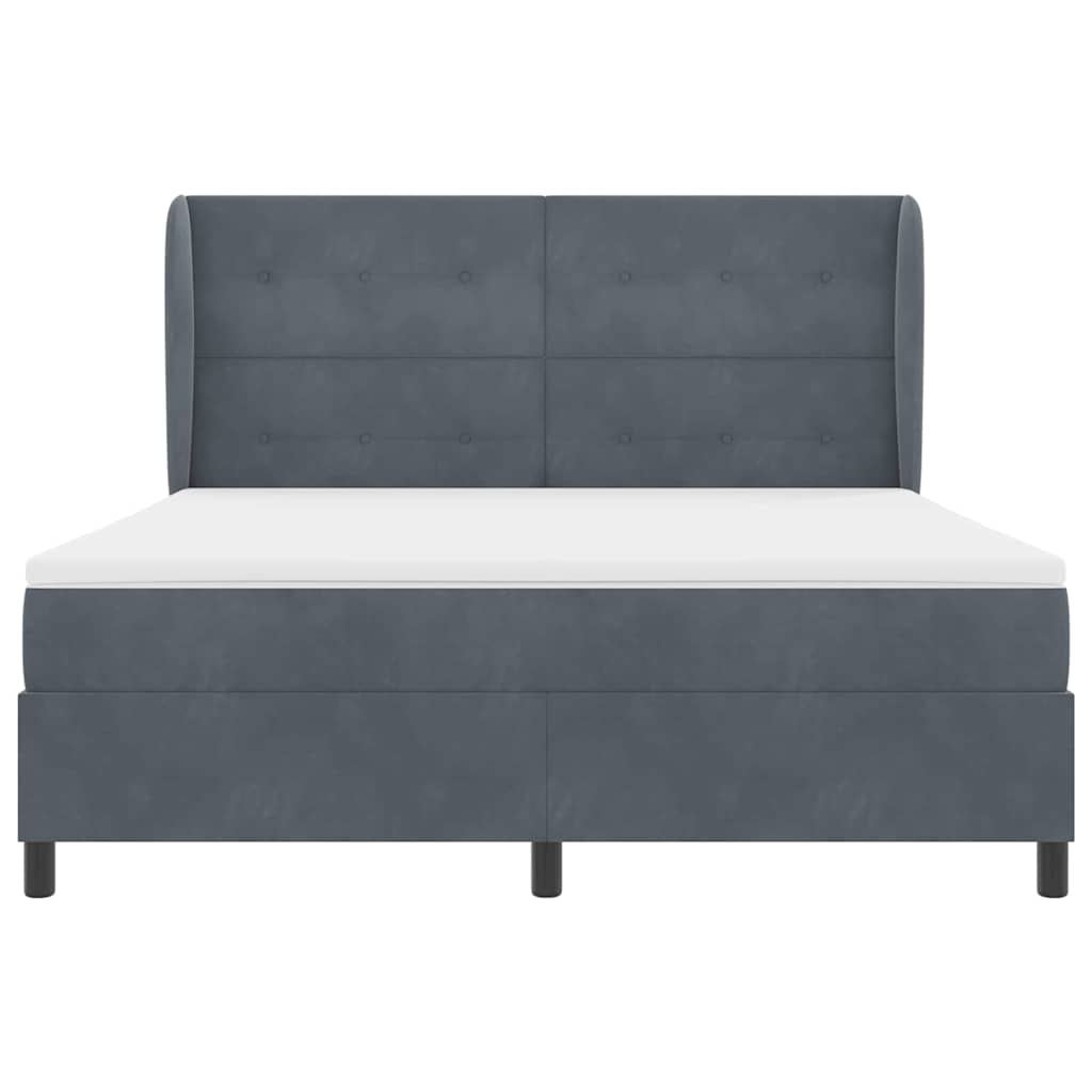 Boxspringbett mit Kissen Dunkelgrau 200 x 180 cm Samt