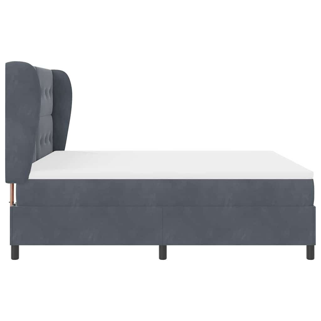Boxspringbett mit Kissen Dunkelgrau 200 x 180 cm Samt