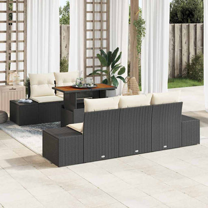 Gartensofa-set 6 stk. Schwarz 100 x 55 x 73 cm