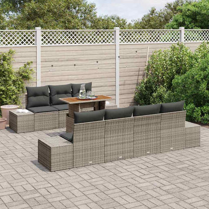 Gartensofa-set 8 stk. Grau 100 x 55 x 73 cm Poly-Rattan