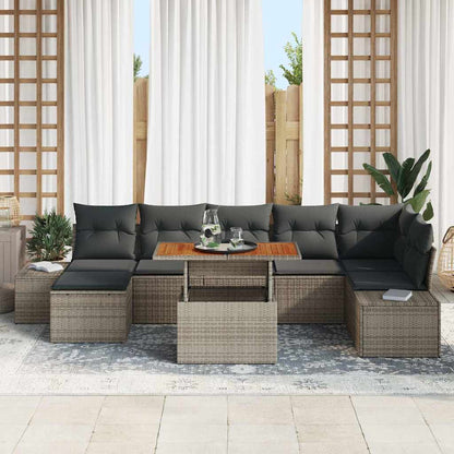 Garten-Sofa-Set 8 stk. Grau und Braun
