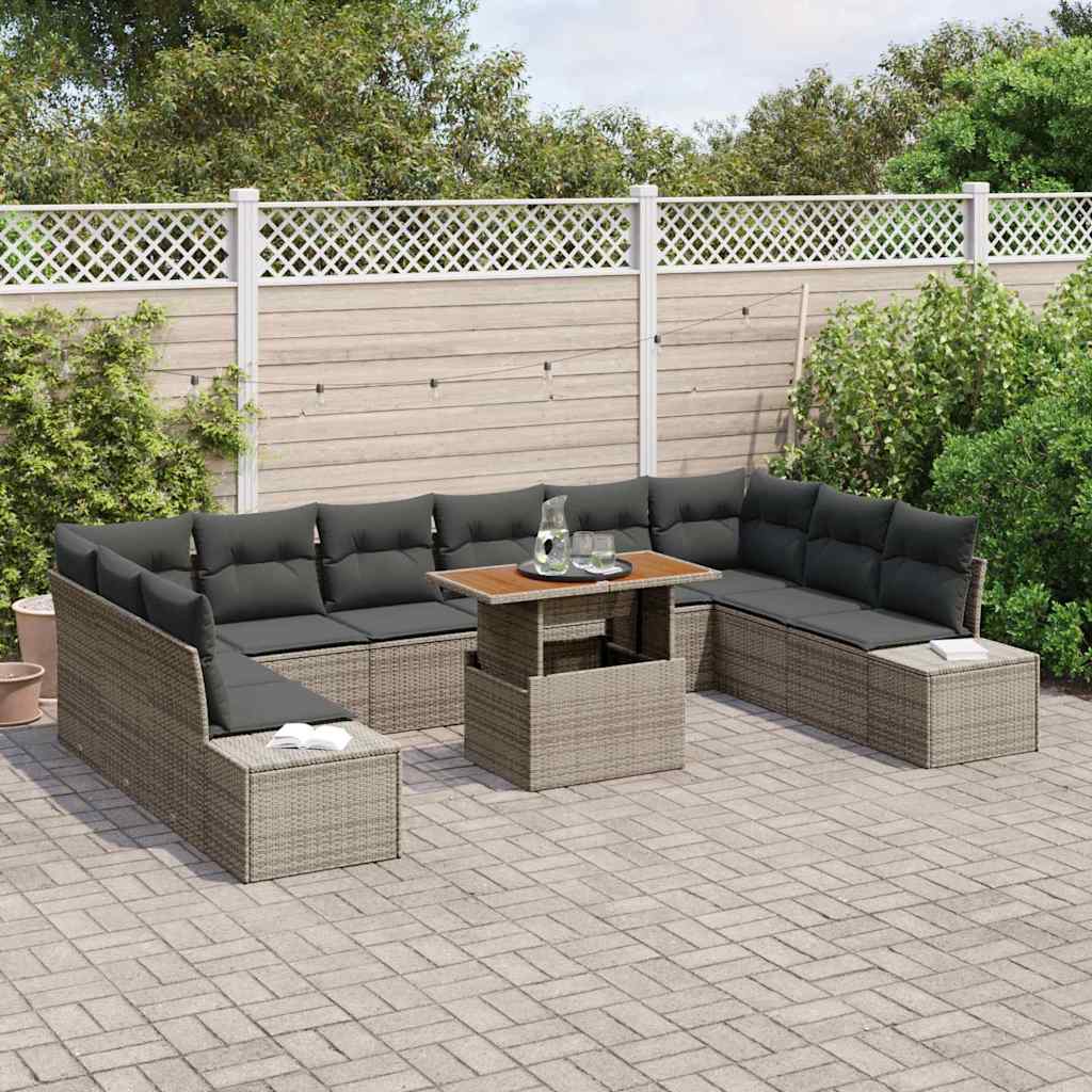 Garten-Sofa-Set 11 Stk. Grau und Braun