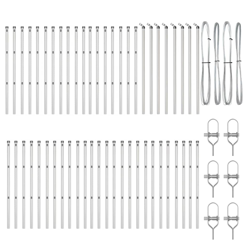 Eingebetteter Zaunpfosten 52 pcs Silber