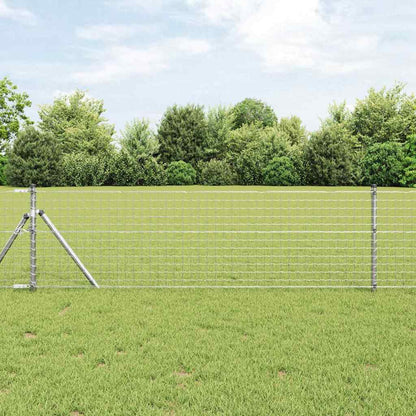 Eingebetteter Zaunpfosten 26 stk. Silber 120 cm