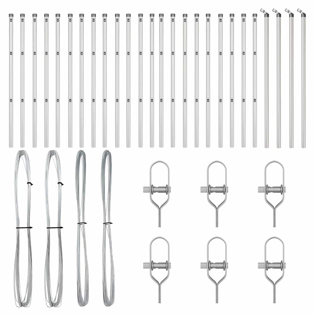 Eingebetteter Zaunpfosten 26 pcs Silber
