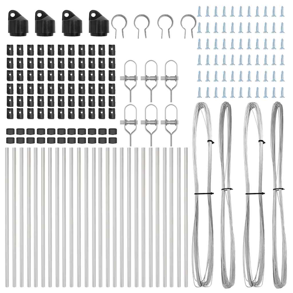 Eingebetteter Zaunpfosten 26 pcs Silber