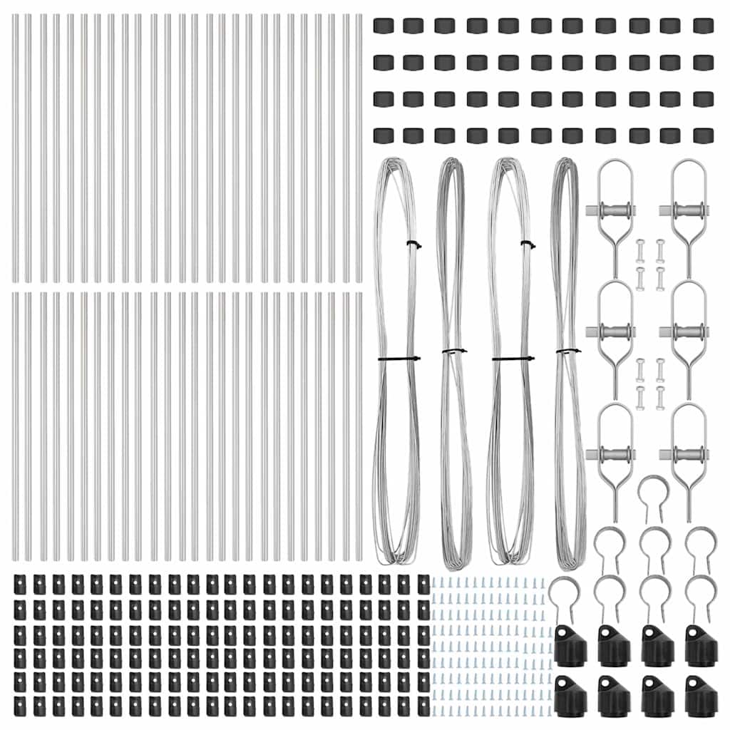 Eingebetteter Zaunpfosten 52 pcs Silber