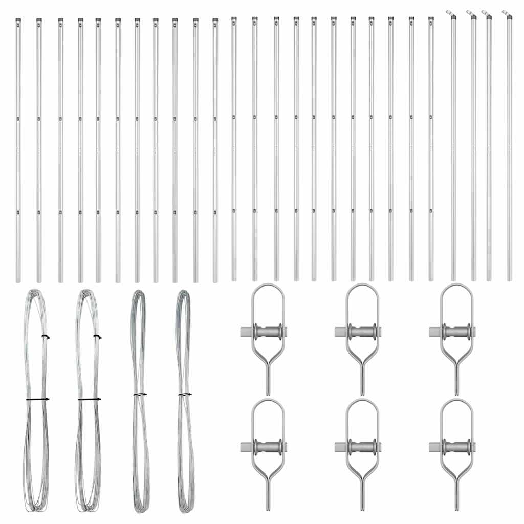 Eingebetteter Zaunpfosten 26 pcs Silber