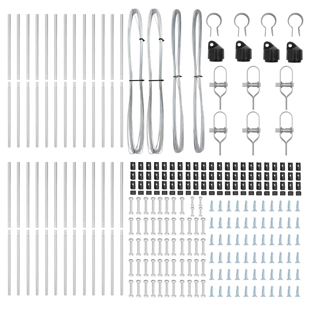 Eingebetteter Zaunpfosten 26 pcs Silber