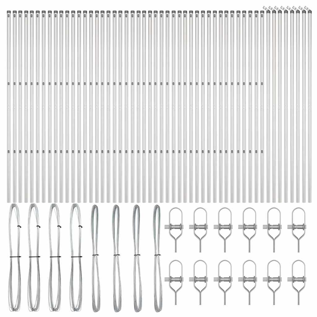 Eingebetteter Zaunpfosten 52 pcs Silber