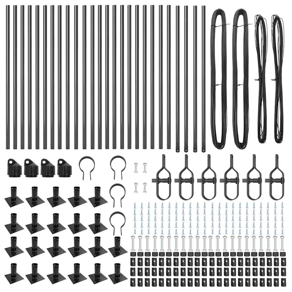 Zaunpfosten mit Betonbasis 26 Stk. Grau