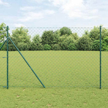 Bodenmontierter Maschendrahtzaun 10 x 1,6 m Grün Netz