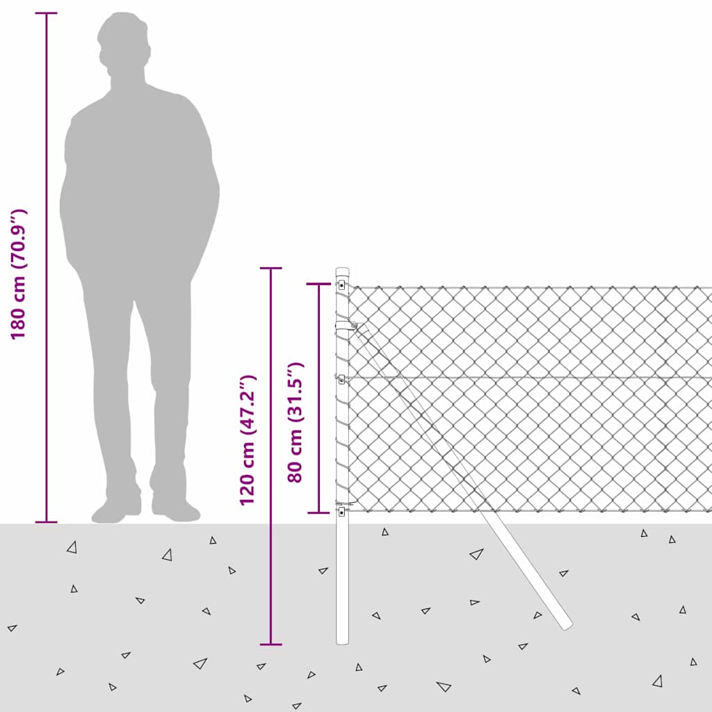 Ground Fix Geschweißter Drahtzaun 25 x 0,8 m (B x H)